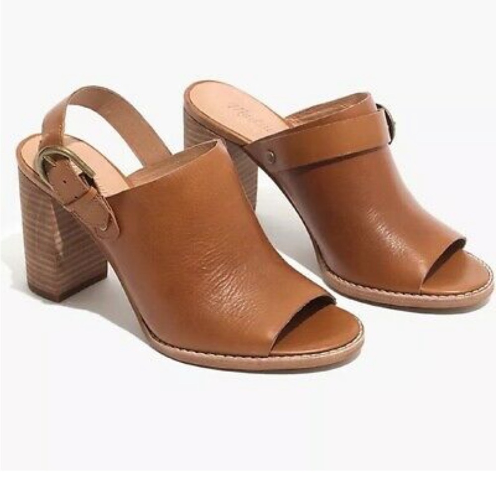Madewell Riley Convertible Slingback Genuine Leather Mules w/Buckle Size 6